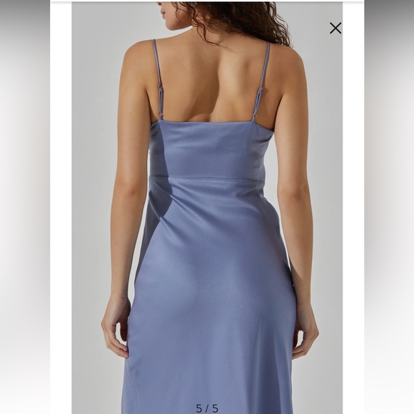 Astr The Label Satin Slipdress In Dusty Blue Midi Dress Size Small NEW - Picture 7 of 12